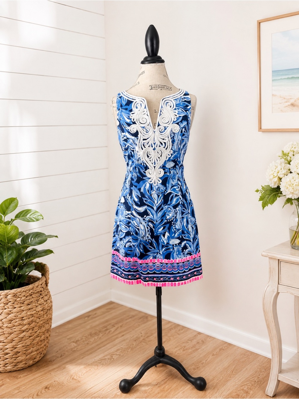 Lilly Pulitzer Gabby Stretch Shift Dress High Tide Navy You’re the Zest 002231